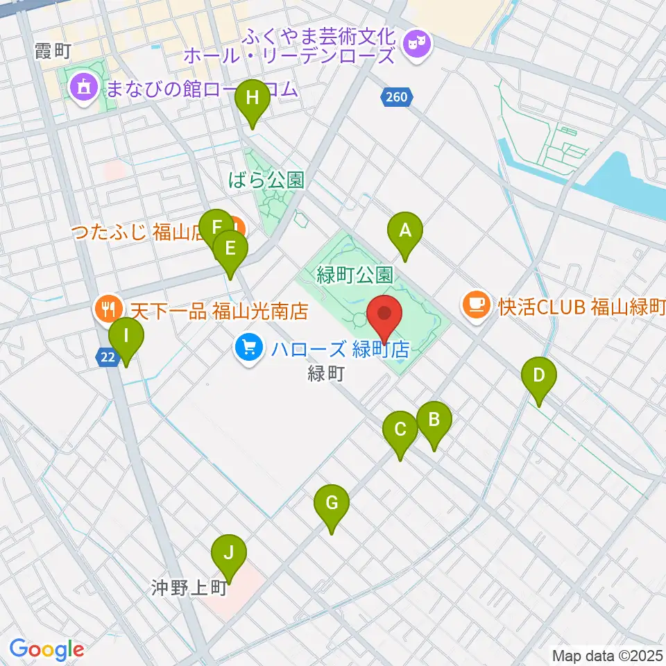 福山通運ローズアリーナ周辺のコンビニエンスストア一覧地図