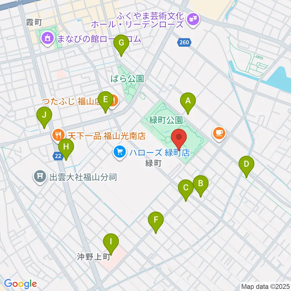 福山通運ローズアリーナ周辺のコンビニエンスストア一覧地図