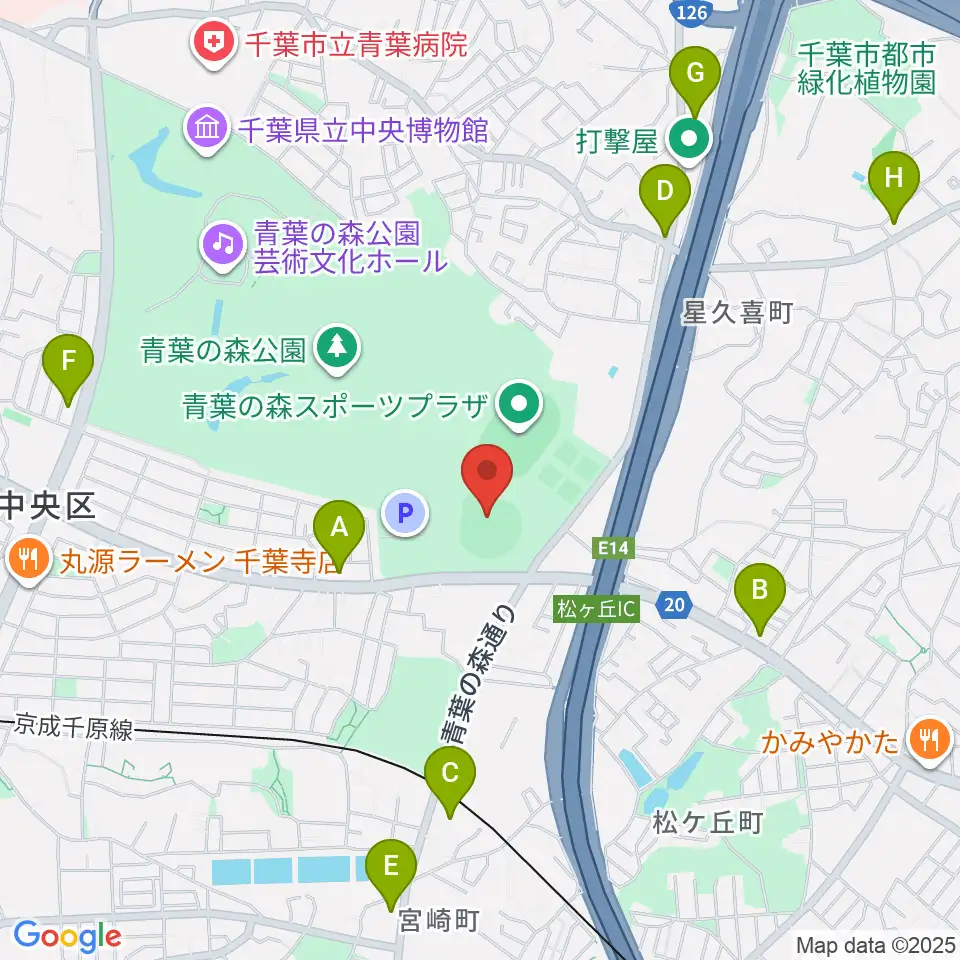 青葉の森スポーツプラザ野球場周辺のコンビニエンスストア一覧地図