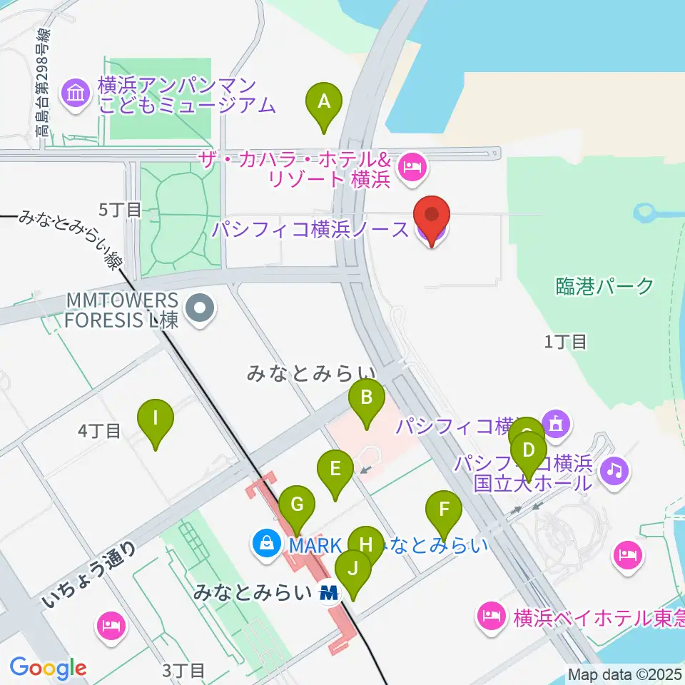 パシフィコ横浜ノース周辺のコンビニエンスストア一覧地図