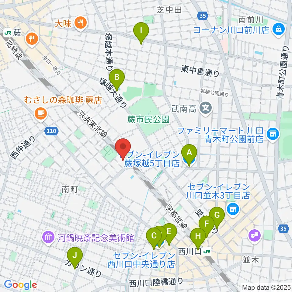 レッスル武闘館 アイスリボン道場周辺のコンビニエンスストア一覧地図
