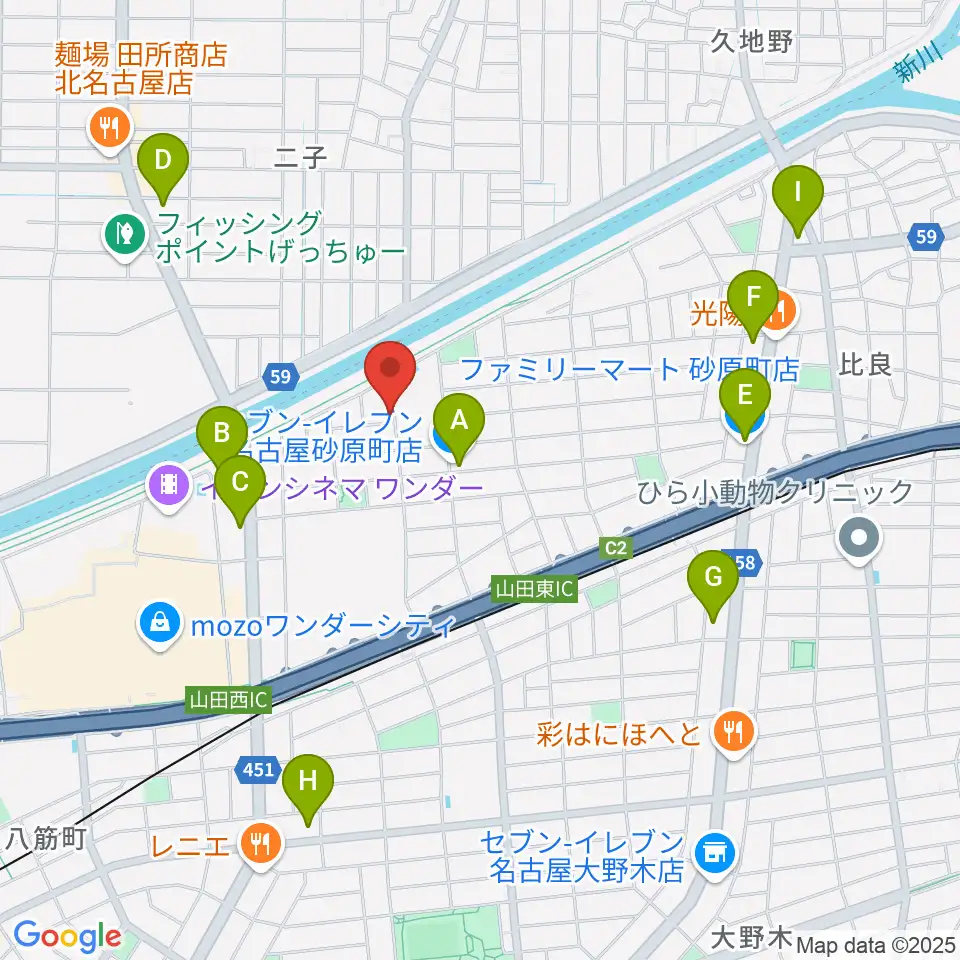 OVERLOAD STUDIO周辺のコンビニエンスストア一覧地図