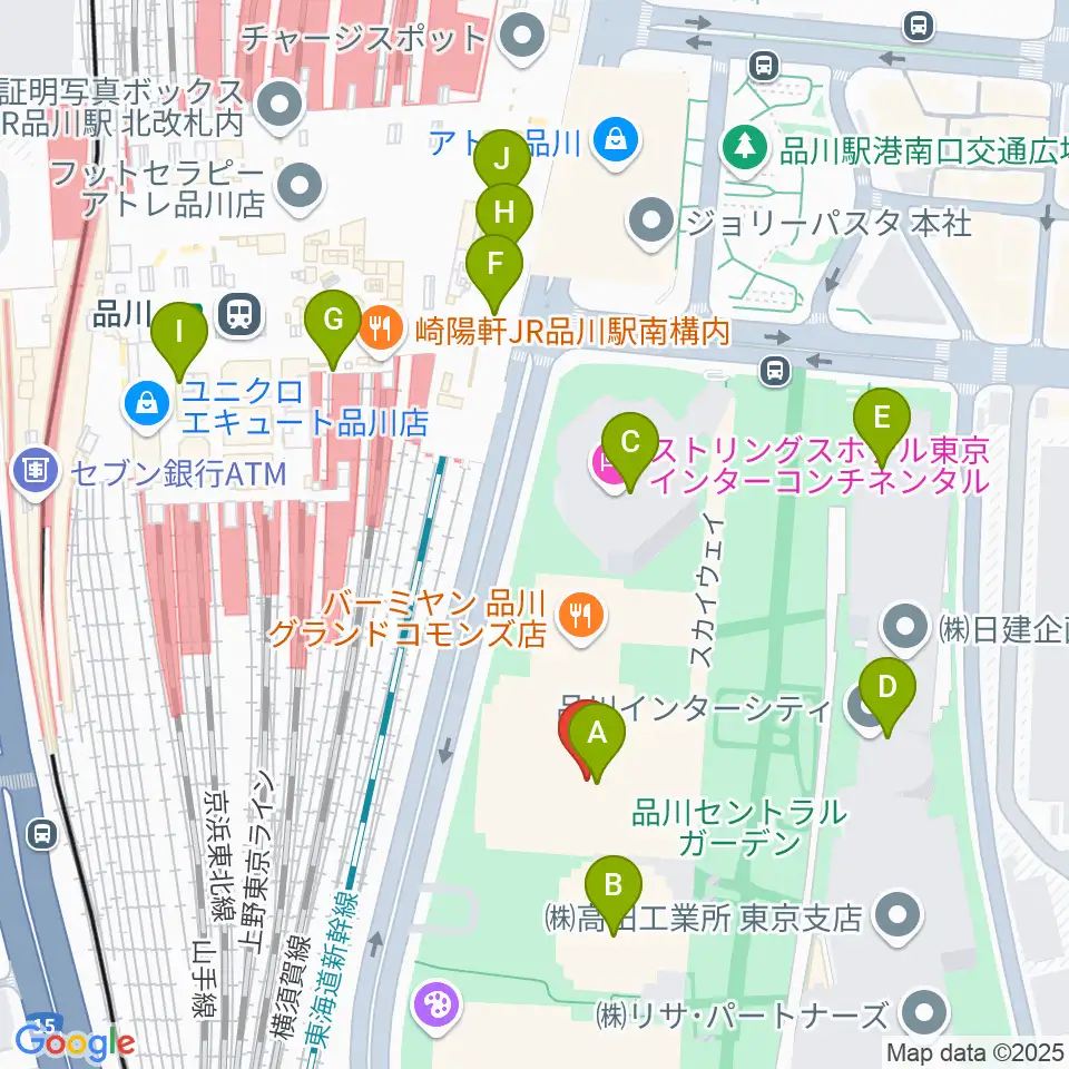 品川グランドホール周辺のコンビニエンスストア一覧地図
