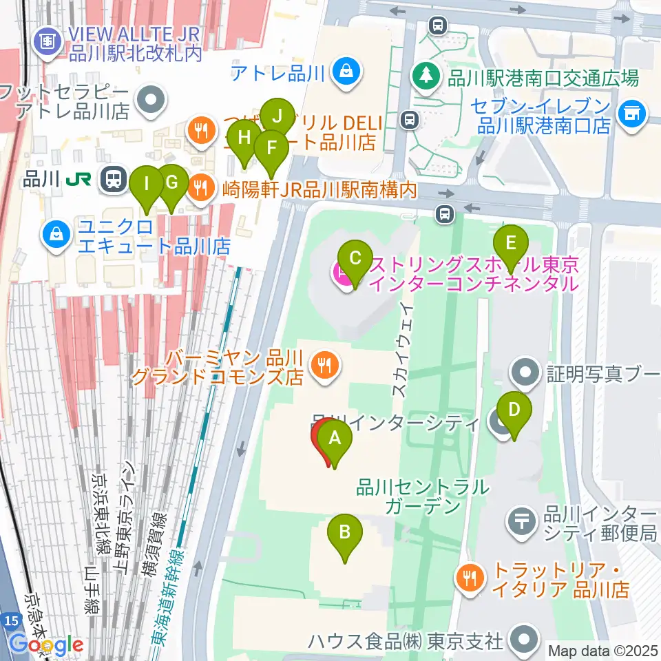 品川グランドホール周辺のコンビニエンスストア一覧地図