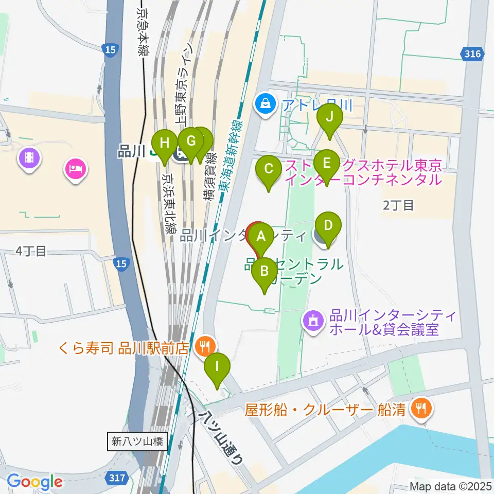 品川グランドホール周辺のコンビニエンスストア一覧地図