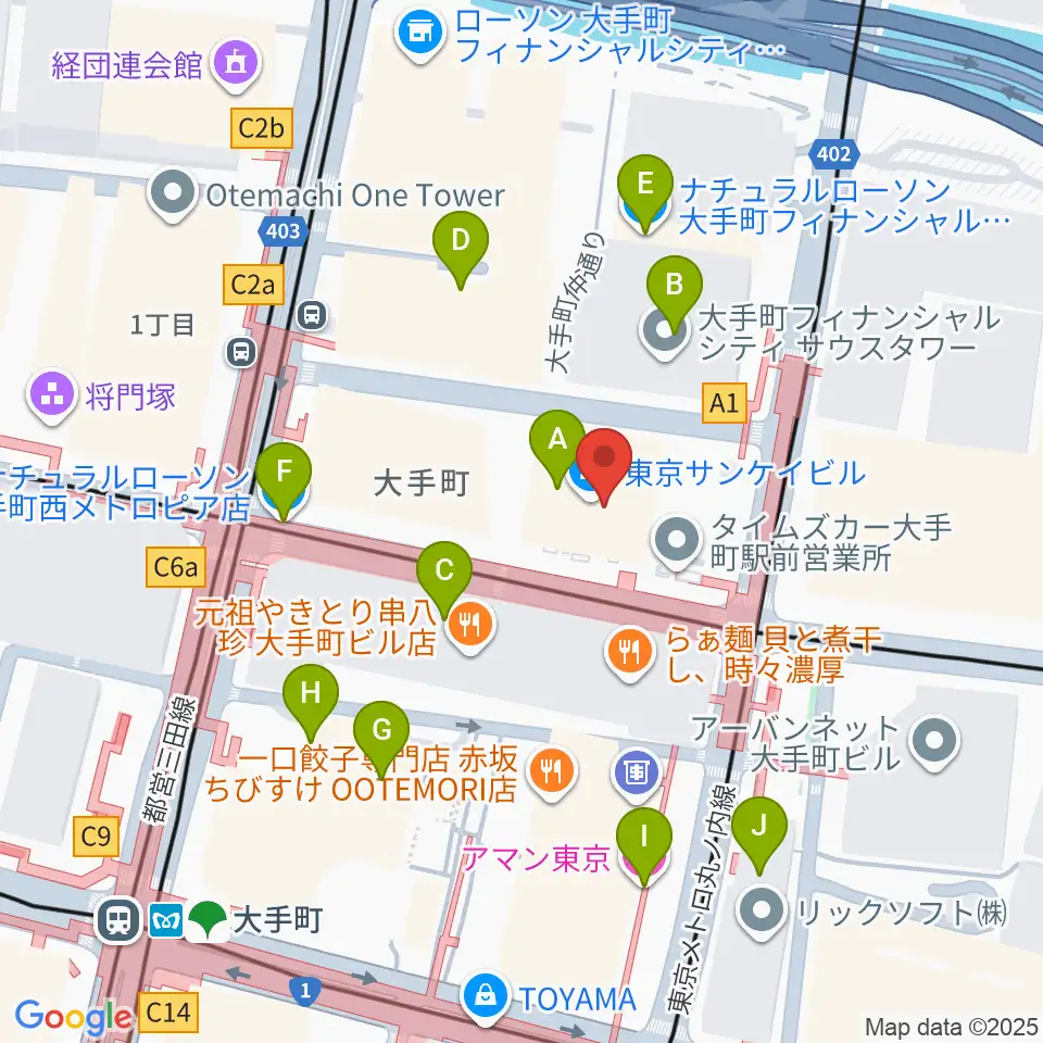 大手町サンケイプラザ周辺のコンビニエンスストア一覧地図
