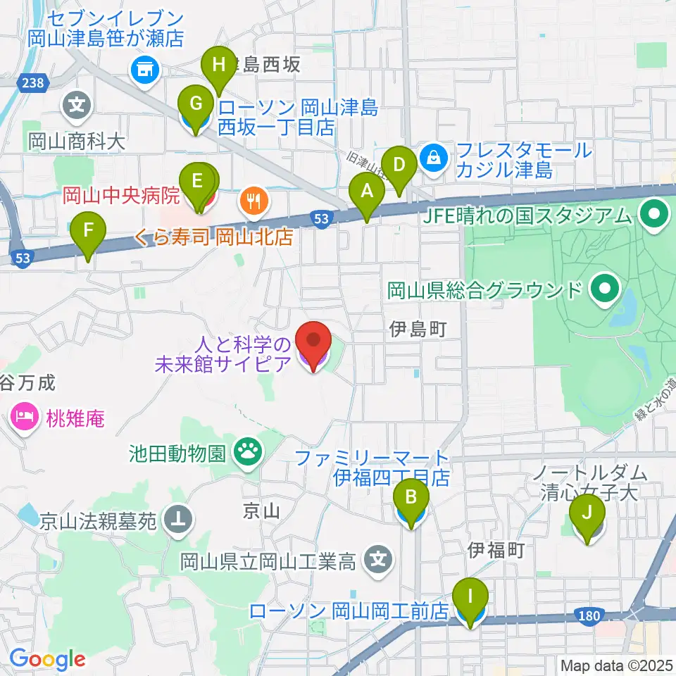 人と科学の未来館サイピア周辺のコンビニエンスストア一覧地図