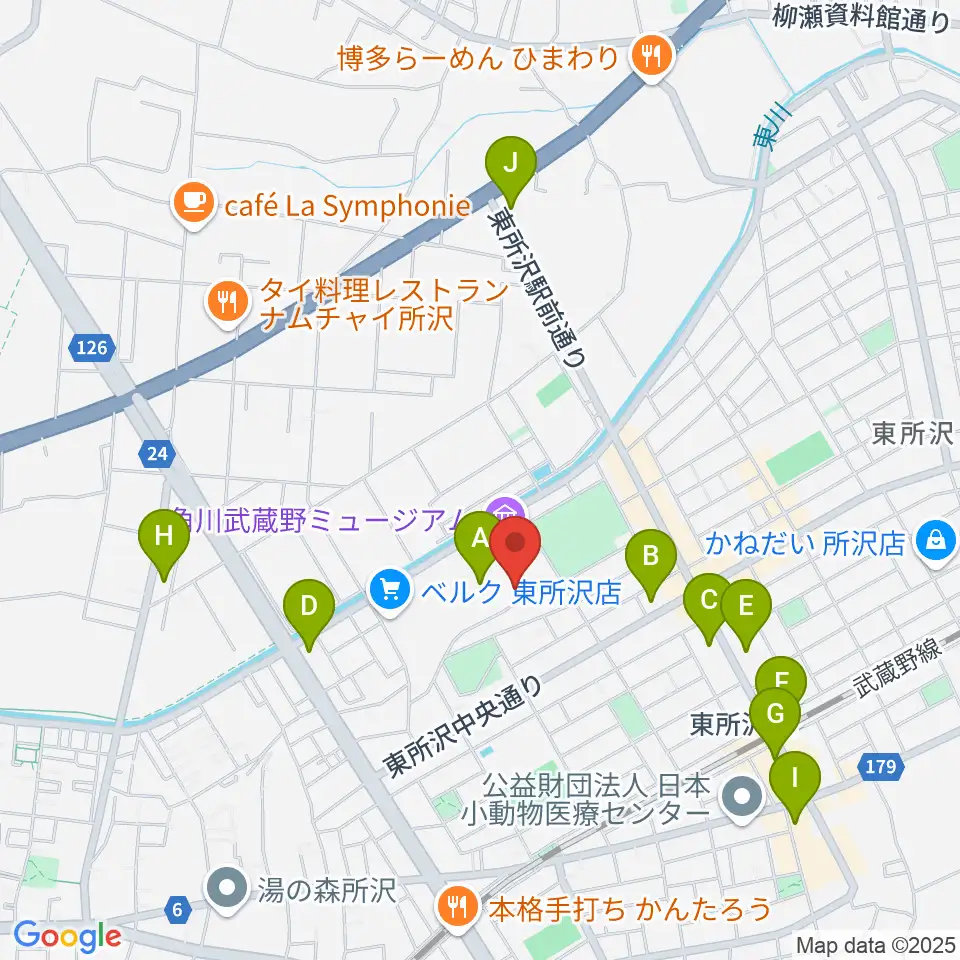 ところざわサクラタウン・ジャパンパビリオン周辺のコンビニエンスストア一覧地図