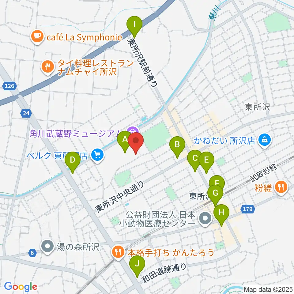 ところざわサクラタウン・ジャパンパビリオン周辺のコンビニエンスストア一覧地図