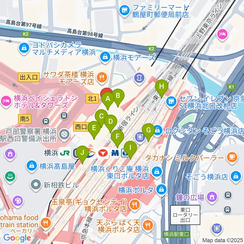 T・ジョイ横浜周辺のコンビニエンスストア一覧地図