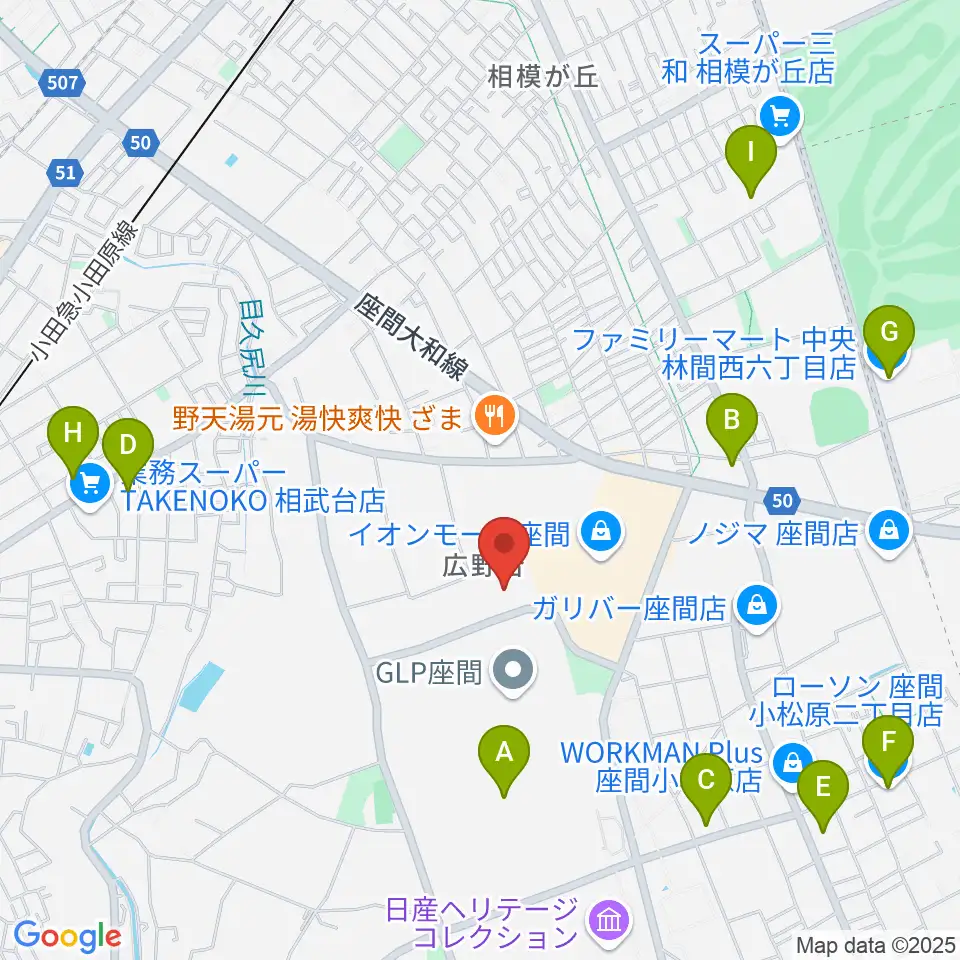 イオンシネマ座間周辺のコンビニエンスストア一覧地図