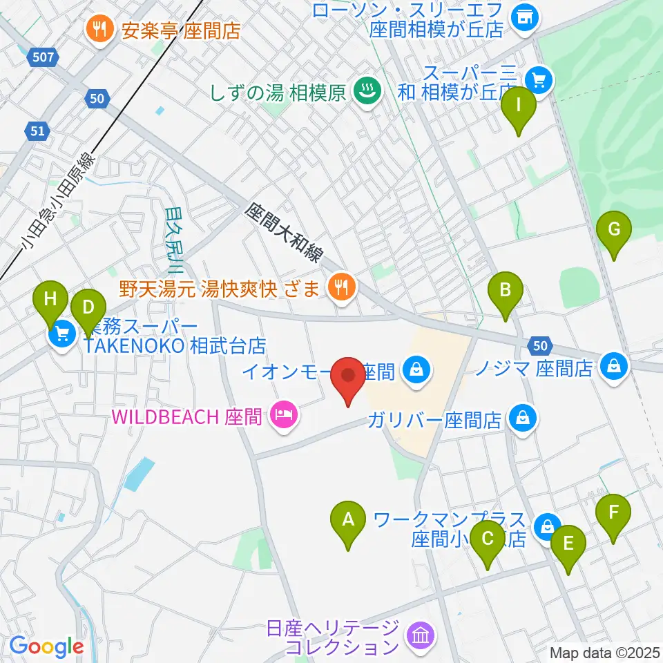 イオンシネマ座間周辺のコンビニエンスストア一覧地図