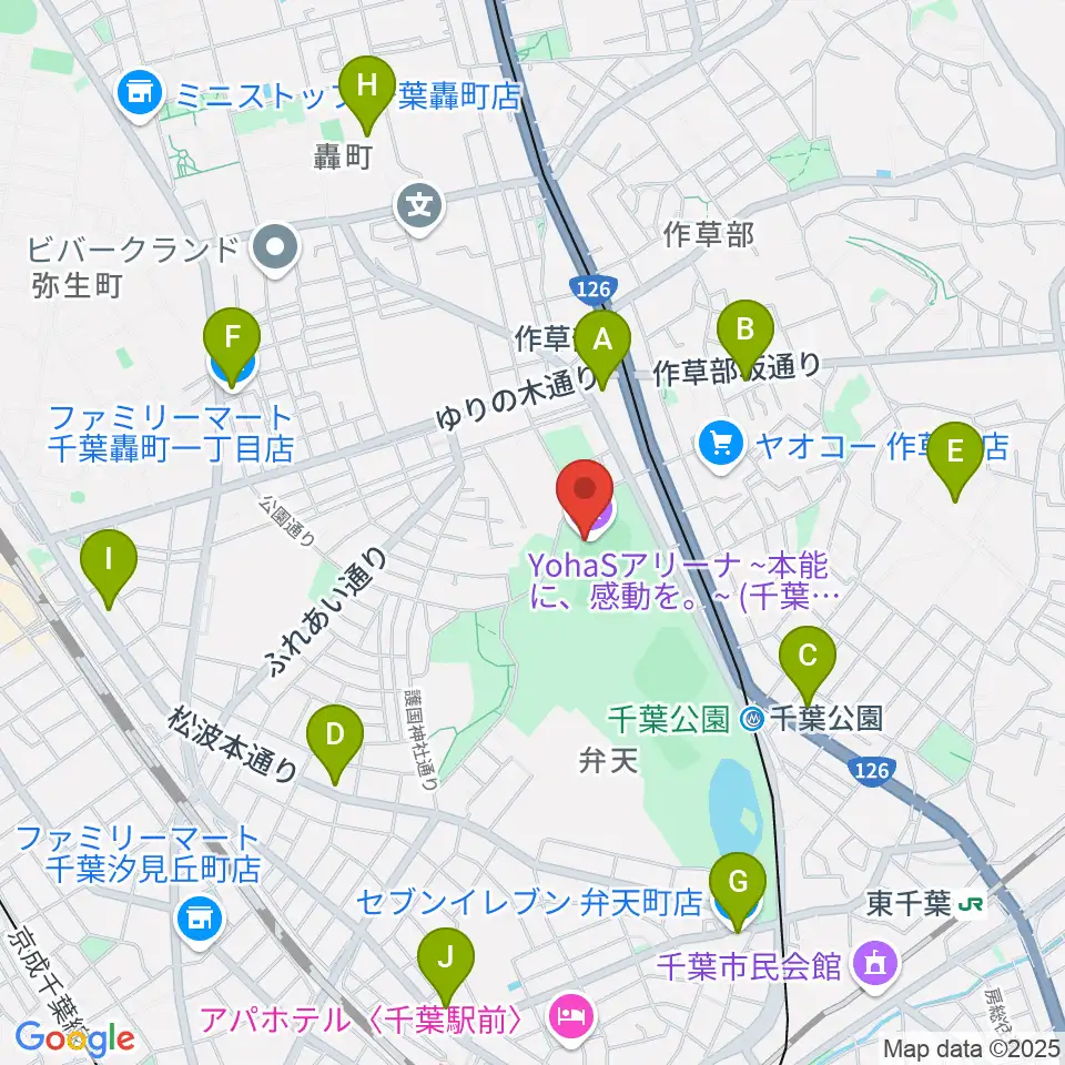 YohaSアリーナ 本能に、感動を。周辺のコンビニエンスストア一覧地図