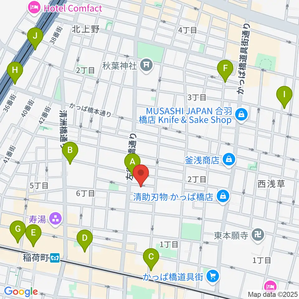 アキバ音楽教室周辺のコンビニエンスストア一覧地図
