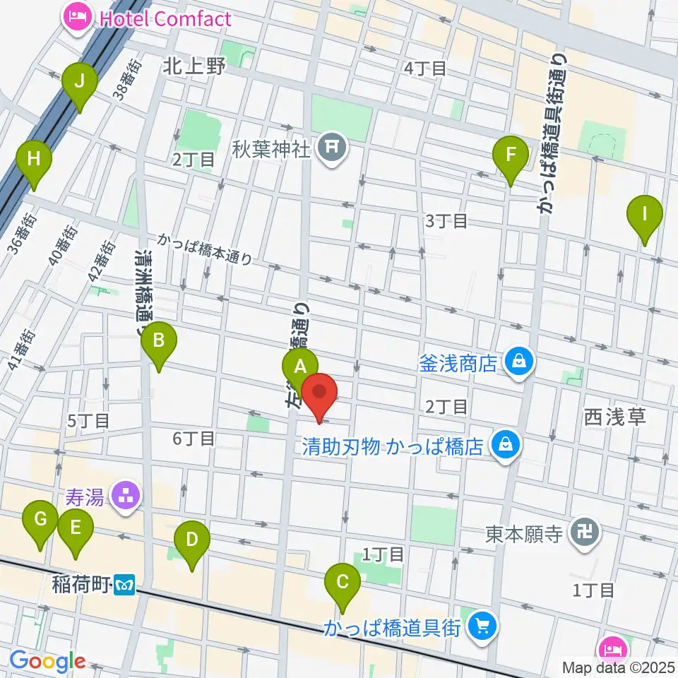 アキバ音楽教室周辺のコンビニエンスストア一覧地図