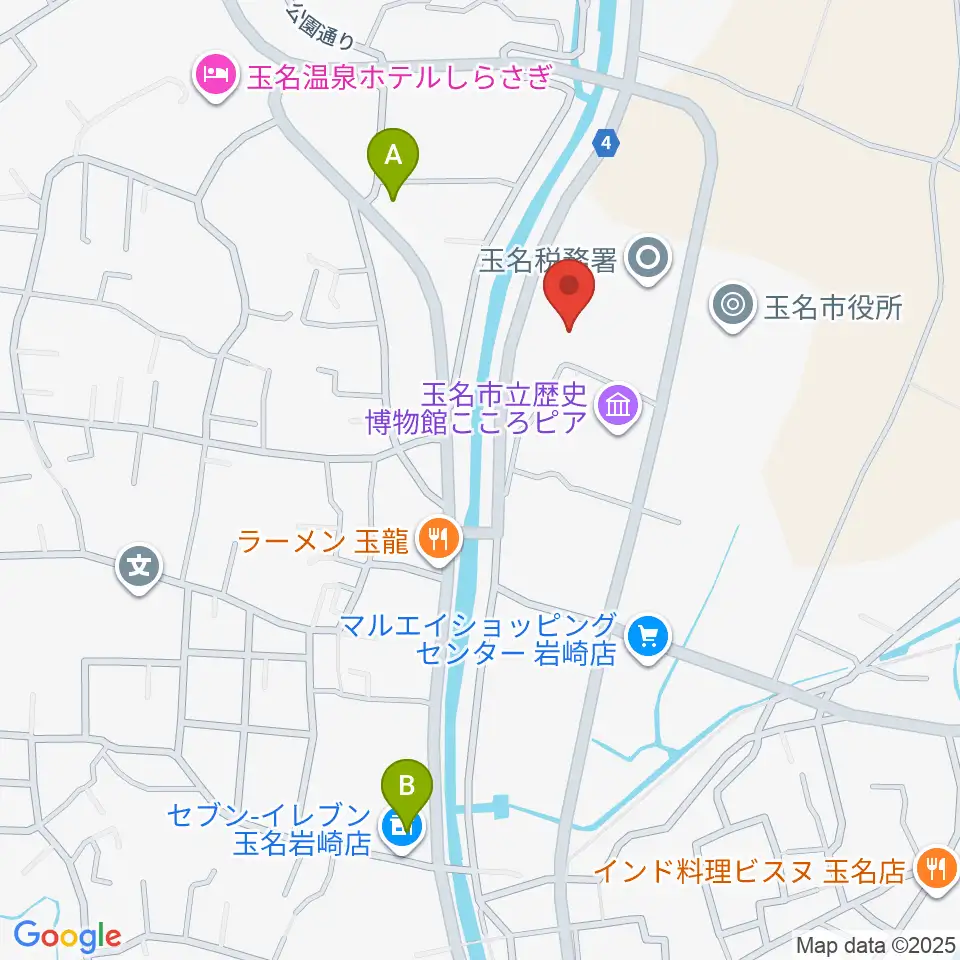 玉名市民会館ホール周辺のコンビニエンスストア一覧地図
