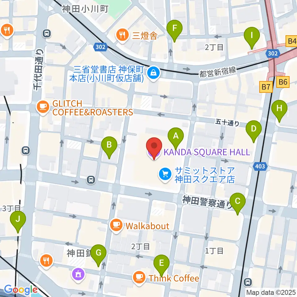 神田スクエアホール周辺のコンビニエンスストア一覧地図
