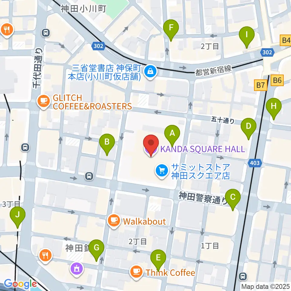 神田スクエアホール周辺のコンビニエンスストア一覧地図
