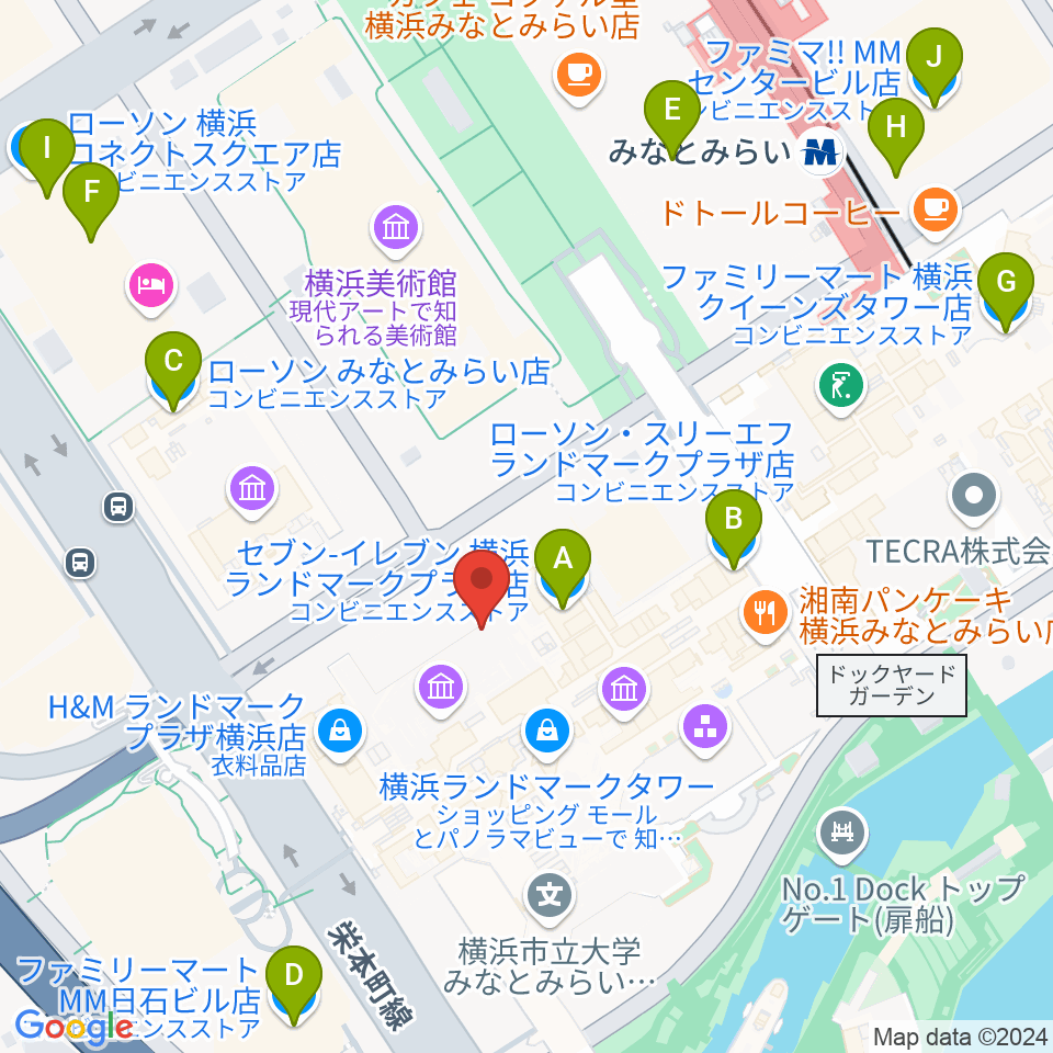 LANDMARK STUDIO周辺のコンビニエンスストア一覧地図