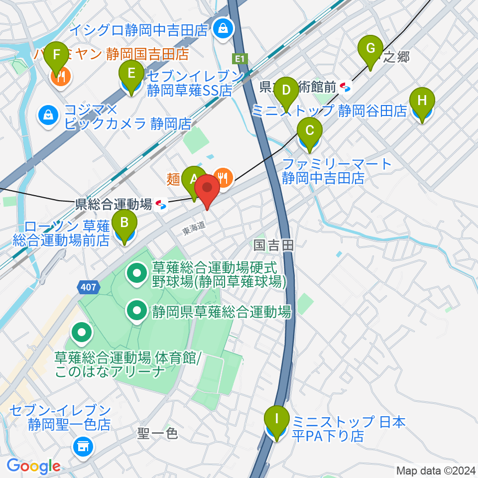 音楽舎周辺のコンビニエンスストア一覧地図