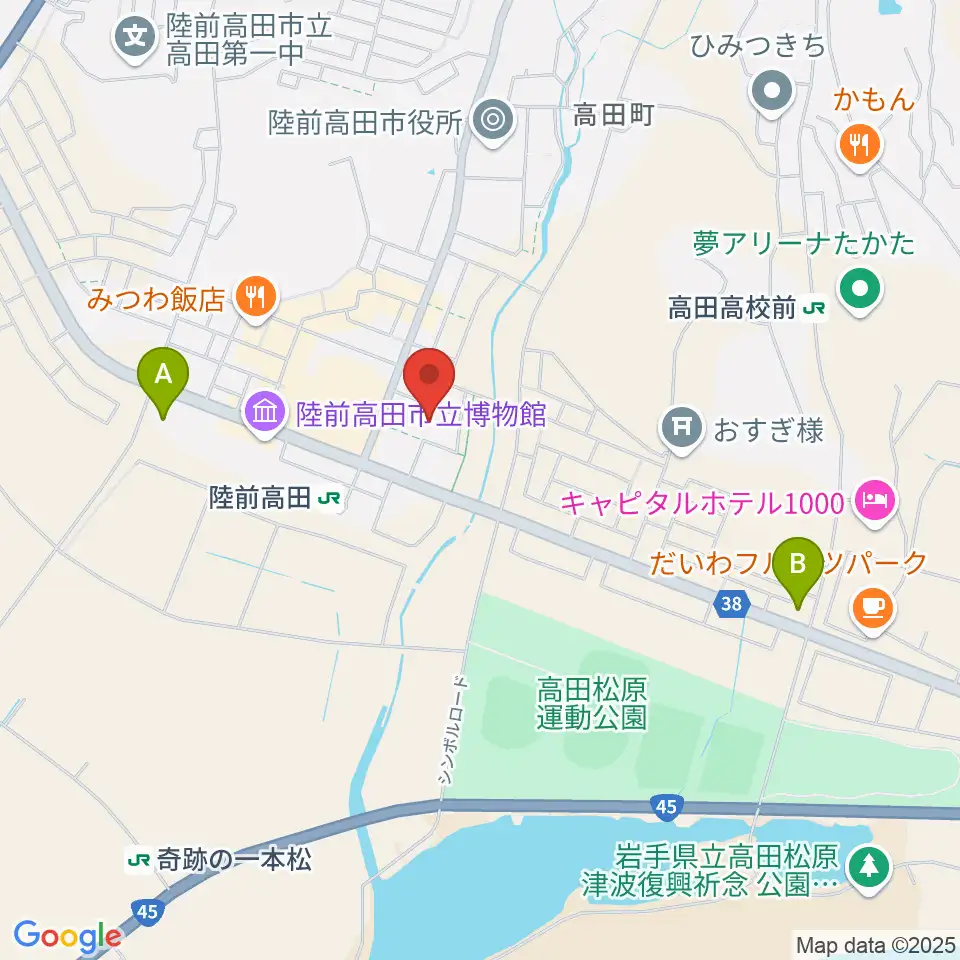 陸前高田市民文化会館 奇跡の一本松ホール周辺のコンビニエンスストア一覧地図