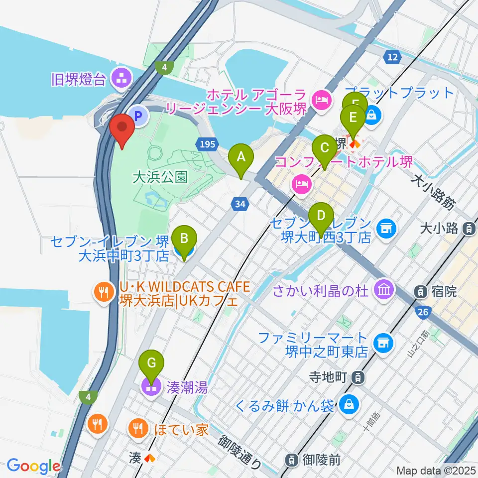 大浜だいしんアリーナ・だいしん大浜武道館周辺のコンビニエンスストア一覧地図
