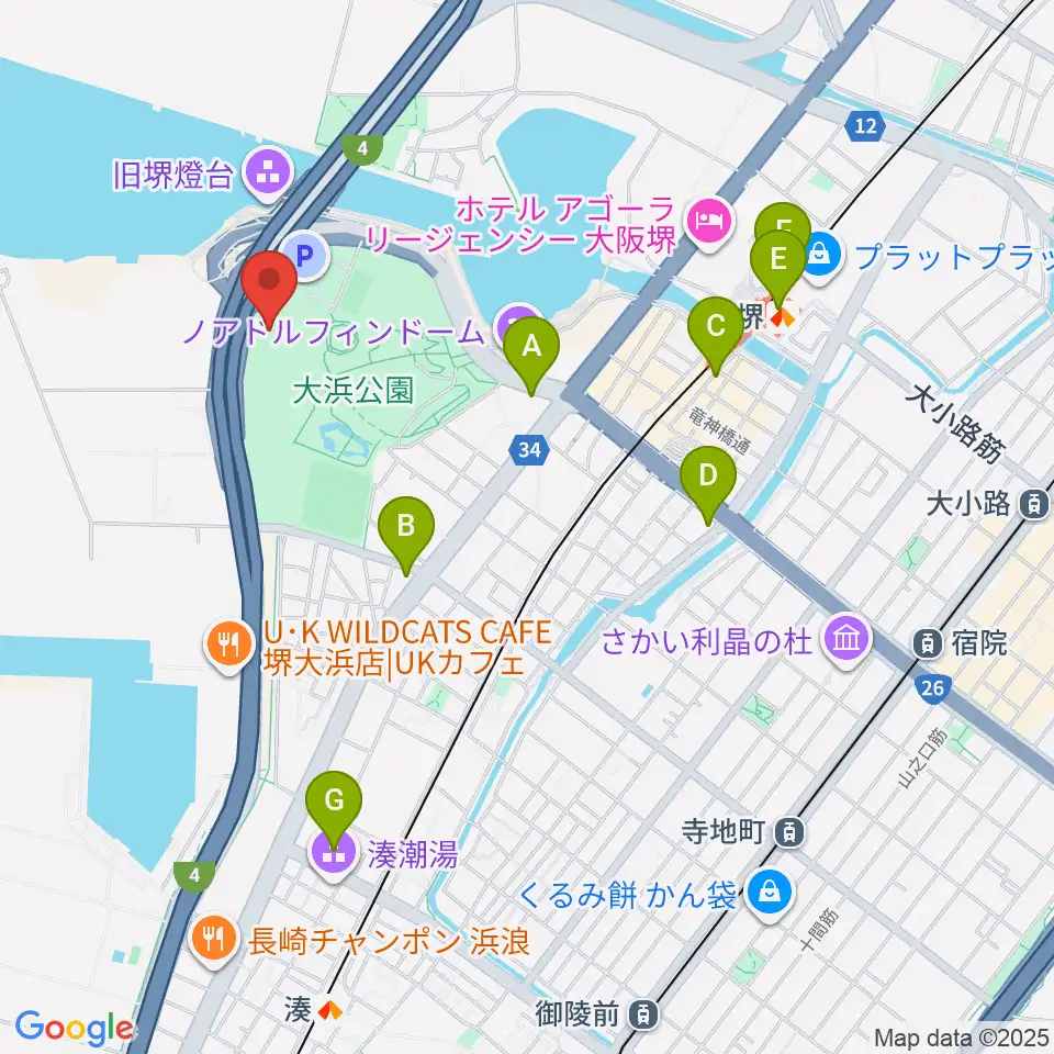 大浜だいしんアリーナ・だいしん大浜武道館周辺のコンビニエンスストア一覧地図