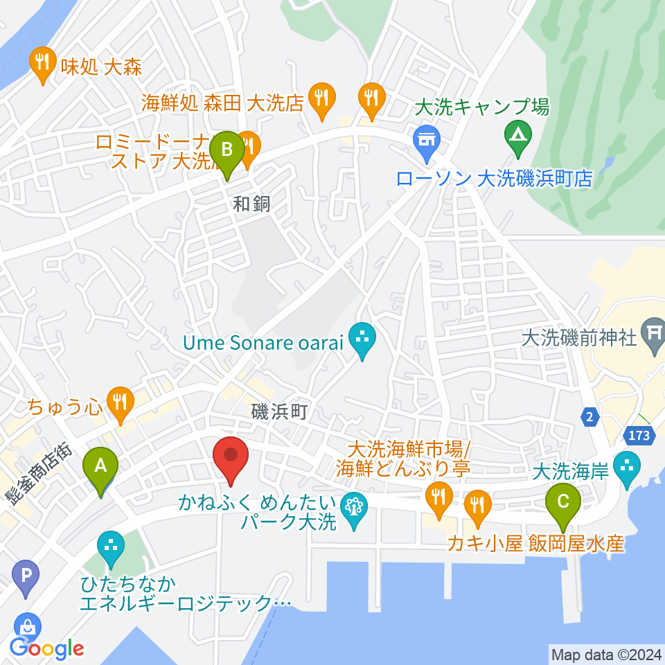 トヨペットスマイルホール大洗周辺のコンビニエンスストア一覧地図