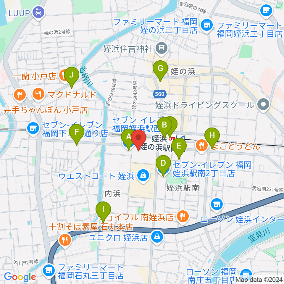 福岡市立西市民センター周辺のコンビニエンスストア一覧地図