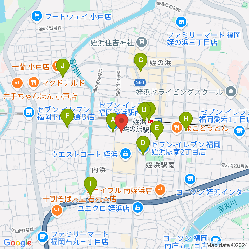 福岡市立西市民センター周辺のコンビニエンスストア一覧地図