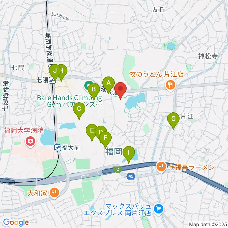 福岡市城南区城南市民センター周辺のコンビニエンスストア一覧地図