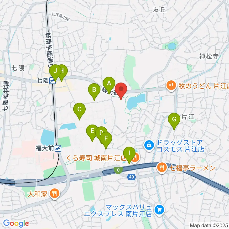 福岡市城南区城南市民センター周辺のコンビニエンスストア一覧地図