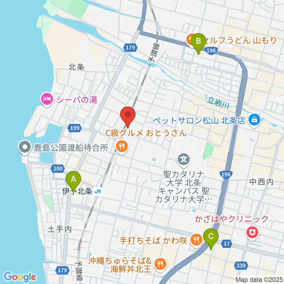 松山市北条市民会館周辺のコンビニエンスストア一覧地図