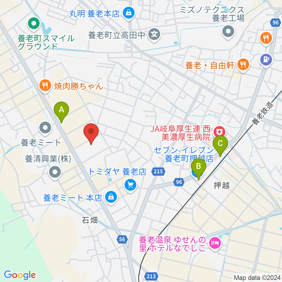 養老町民会館周辺のコンビニエンスストア一覧地図