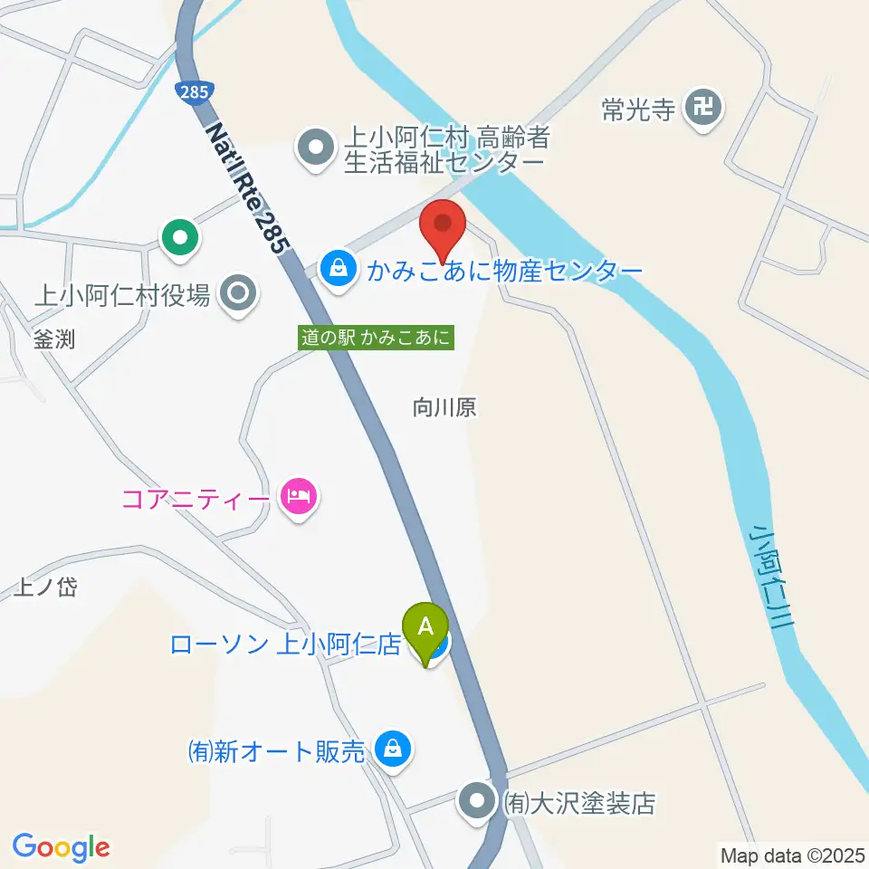 上小阿仁村生涯学習センター周辺のコンビニエンスストア一覧地図