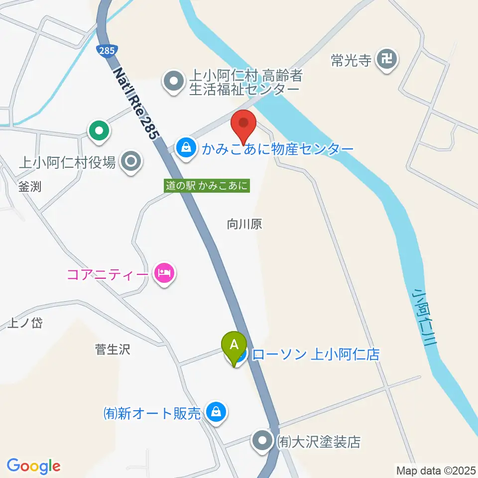 上小阿仁村生涯学習センター周辺のコンビニエンスストア一覧地図