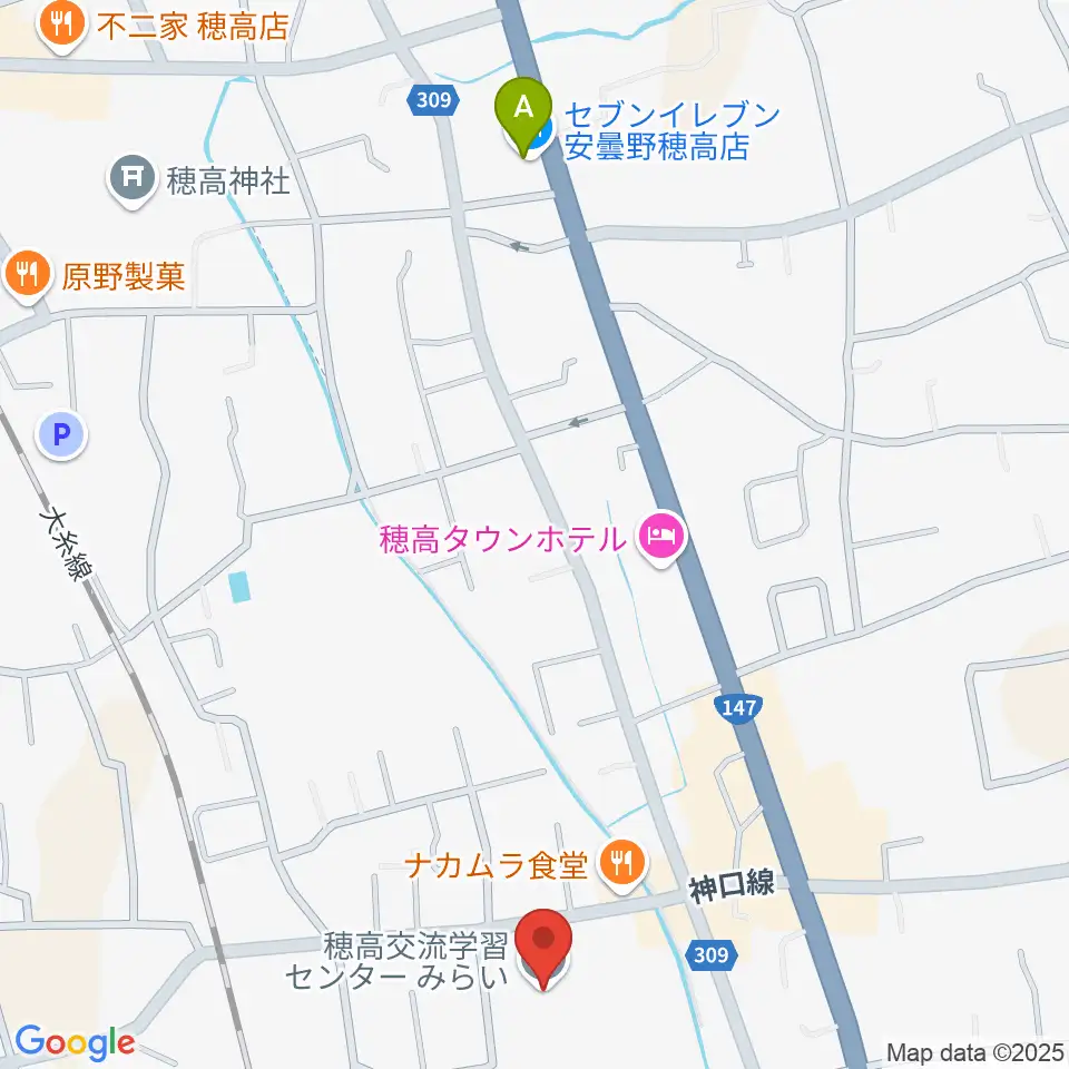 穂高交流学習センターみらい周辺のコンビニエンスストア一覧地図