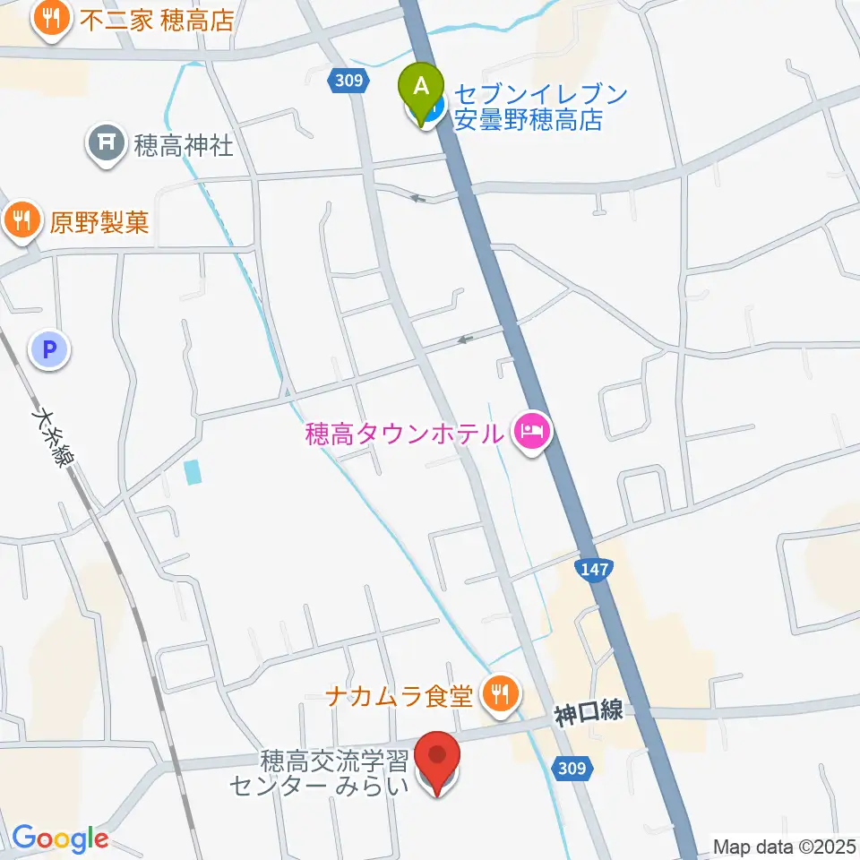 穂高交流学習センターみらい周辺のコンビニエンスストア一覧地図