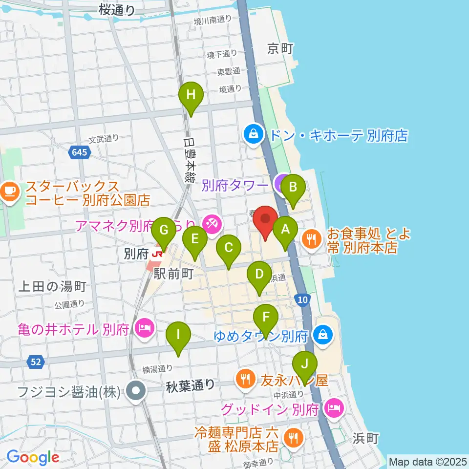 ぶらり劇場別府座周辺のコンビニエンスストア一覧地図