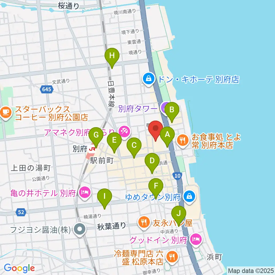 ぶらり劇場別府座周辺のコンビニエンスストア一覧地図