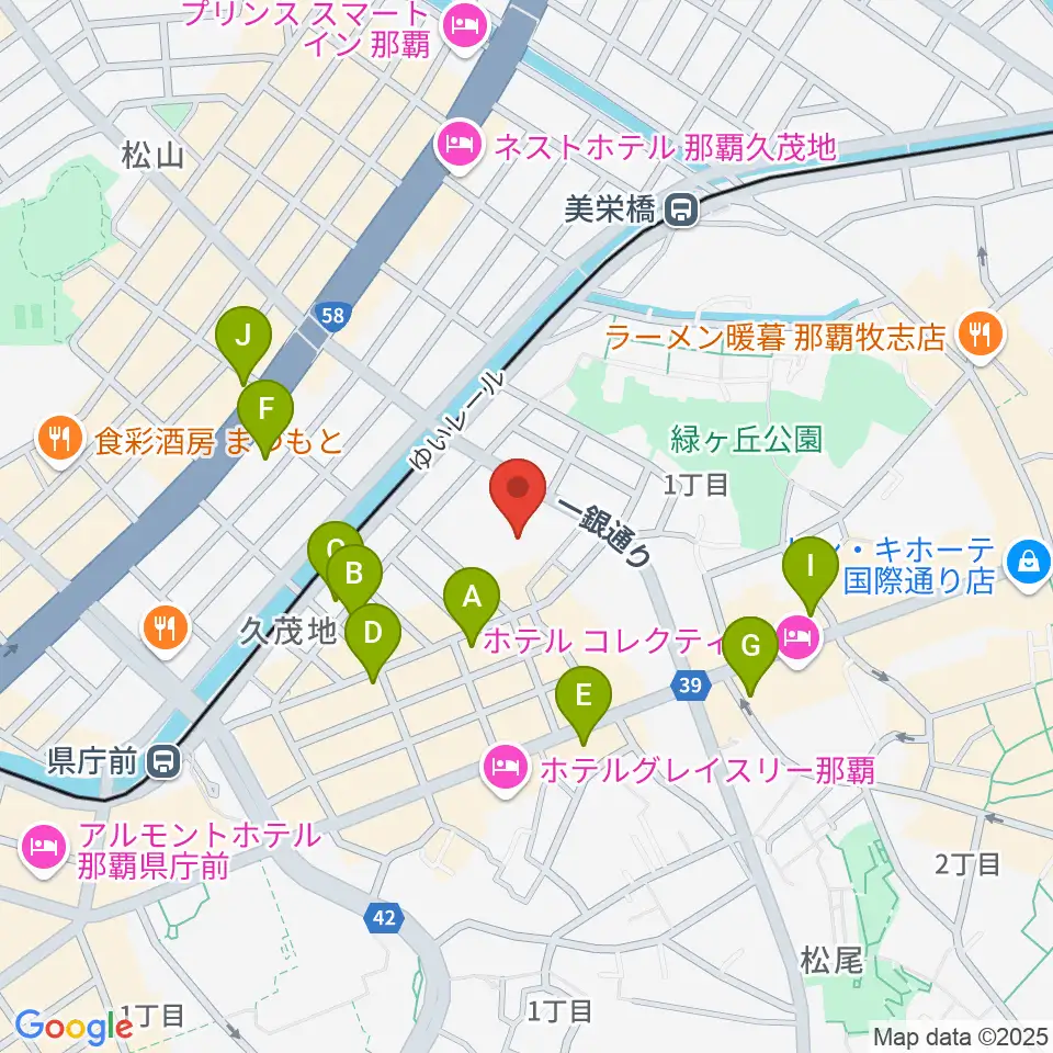 那覇文化芸術劇場なはーと周辺のコンビニエンスストア一覧地図