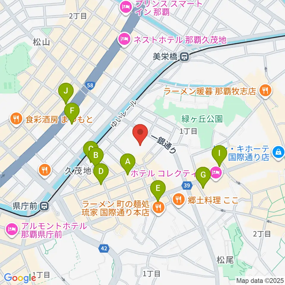 那覇文化芸術劇場なはーと周辺のコンビニエンスストア一覧地図