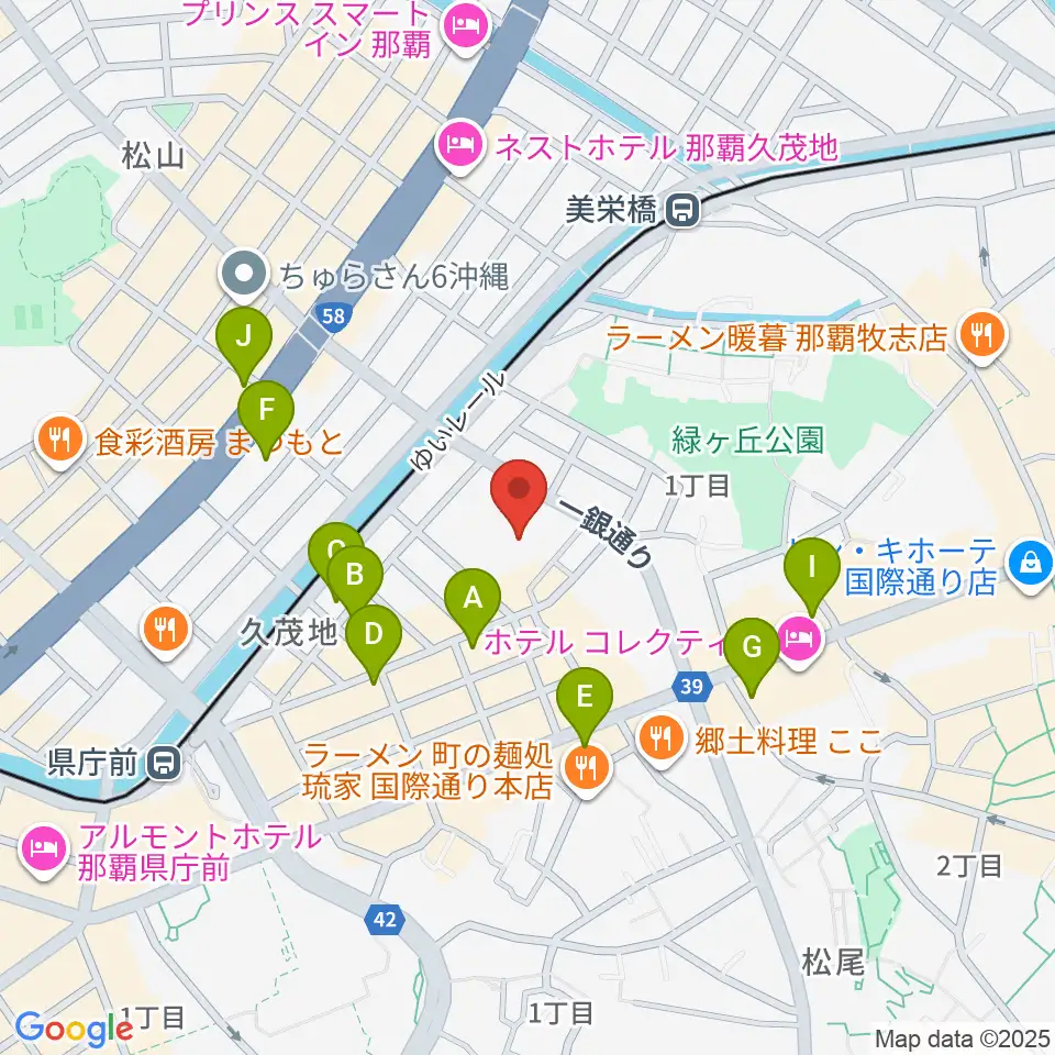 那覇文化芸術劇場なはーと周辺のコンビニエンスストア一覧地図
