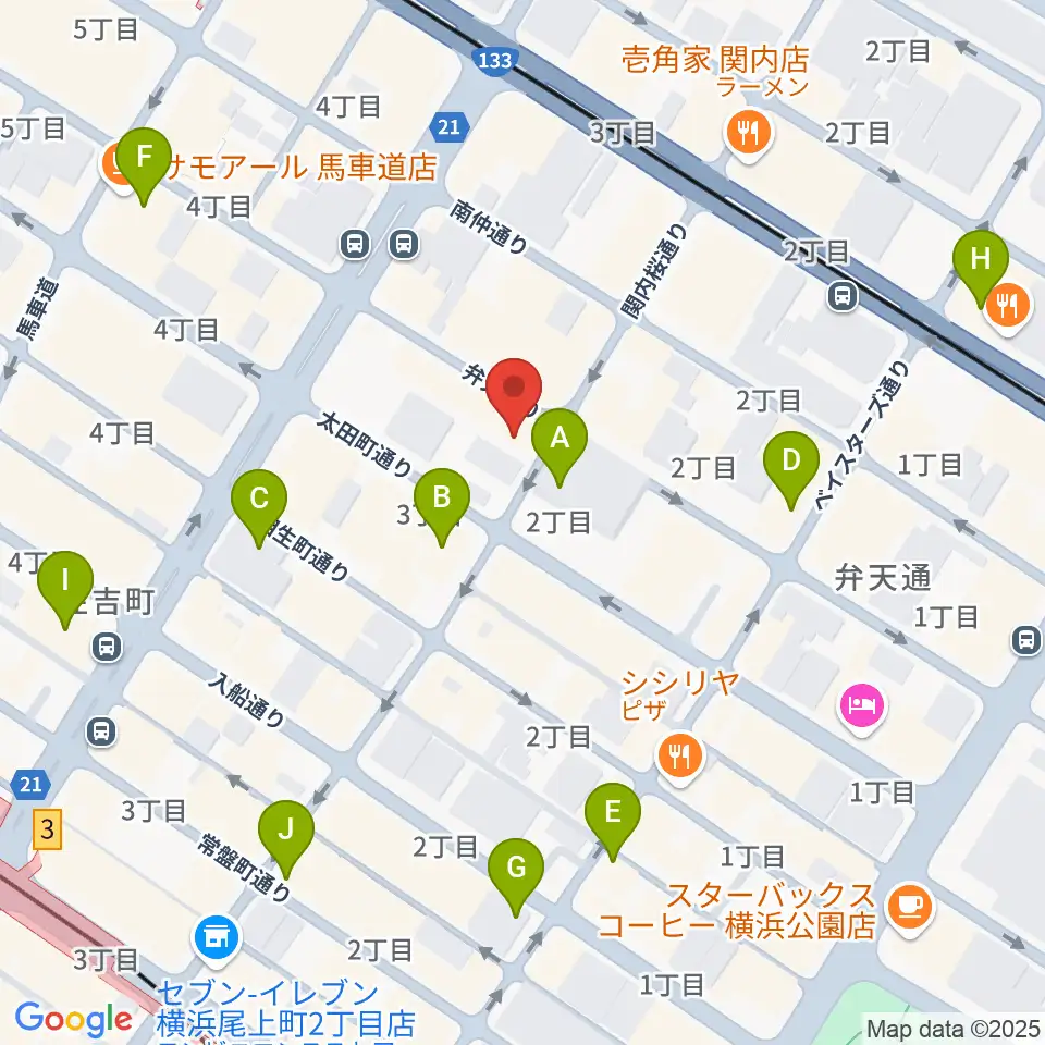 ホムラサウンド横浜スタジオ周辺のコンビニエンスストア一覧地図