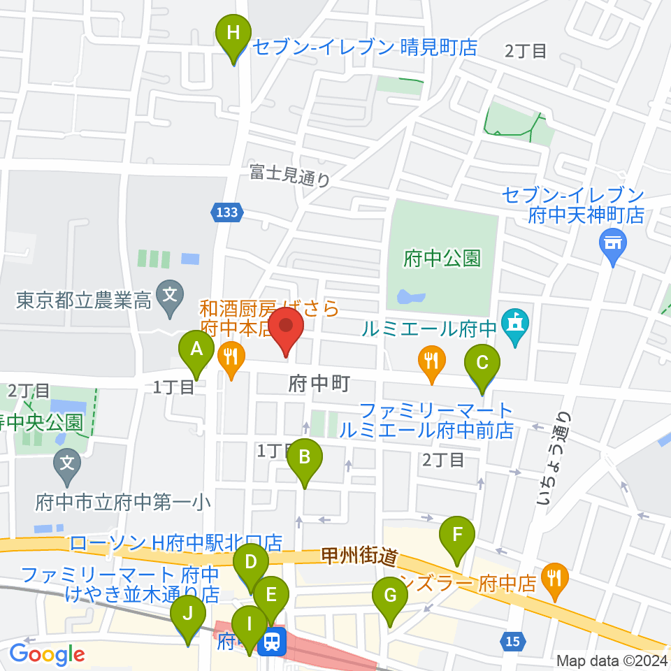 ラジオフチューズ周辺のコンビニエンスストア一覧地図