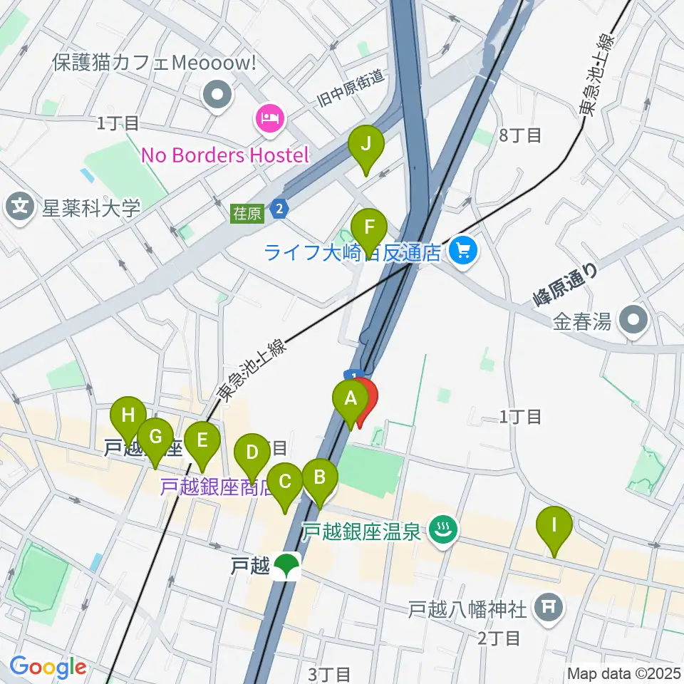 FMしながわ周辺のコンビニエンスストア一覧地図