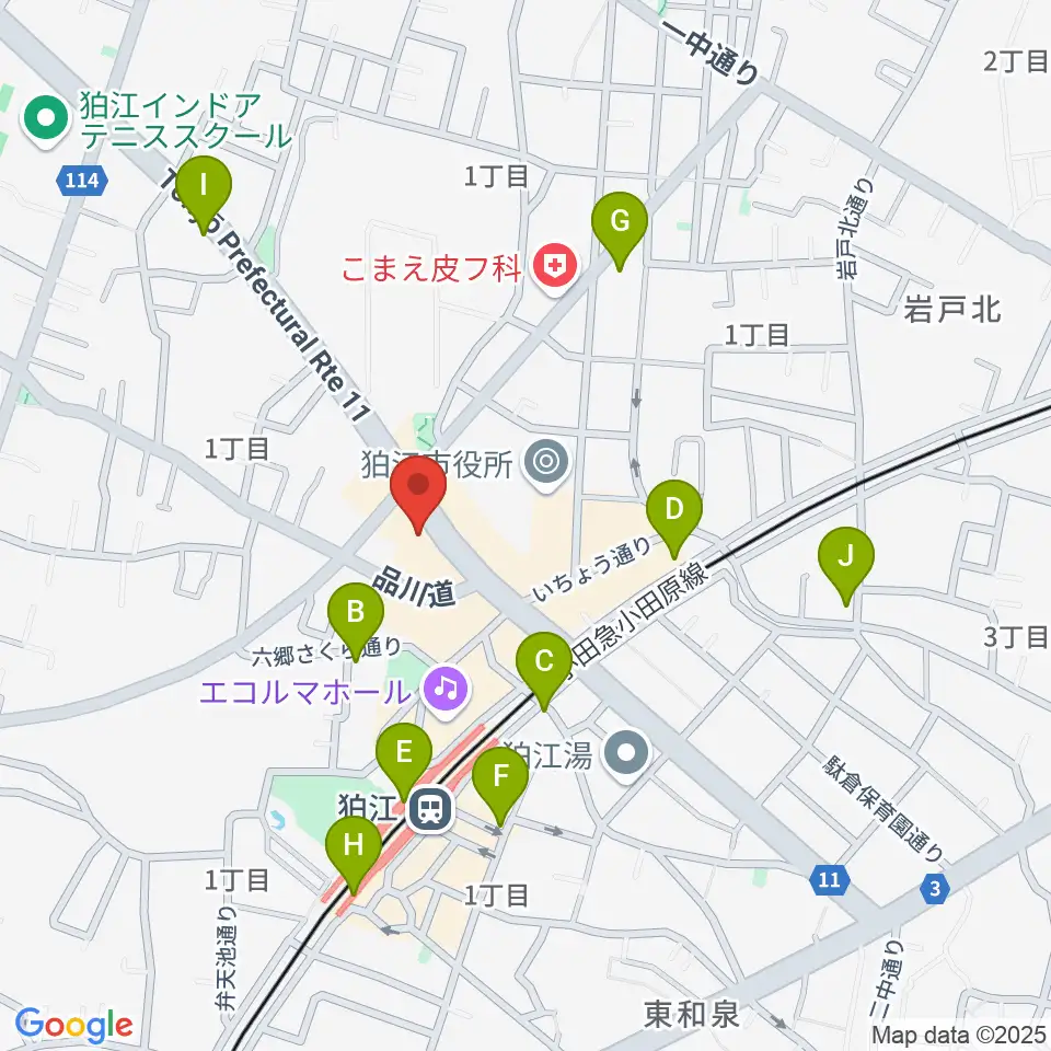 コマラジ 狛江エフエム周辺のコンビニエンスストア一覧地図