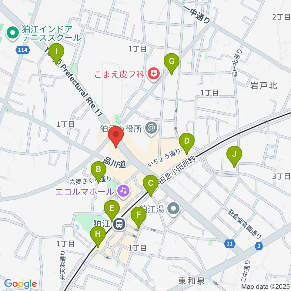 コマラジ 狛江エフエム周辺のコンビニエンスストア一覧地図