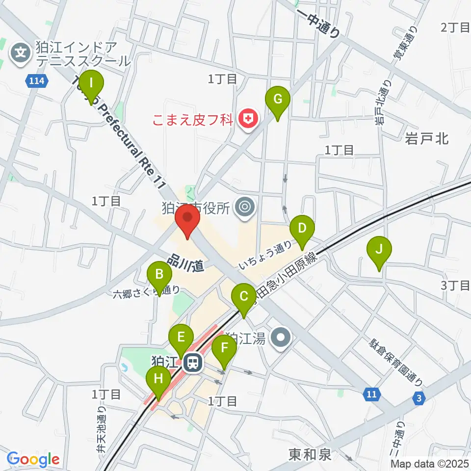 コマラジ 狛江エフエム周辺のコンビニエンスストア一覧地図