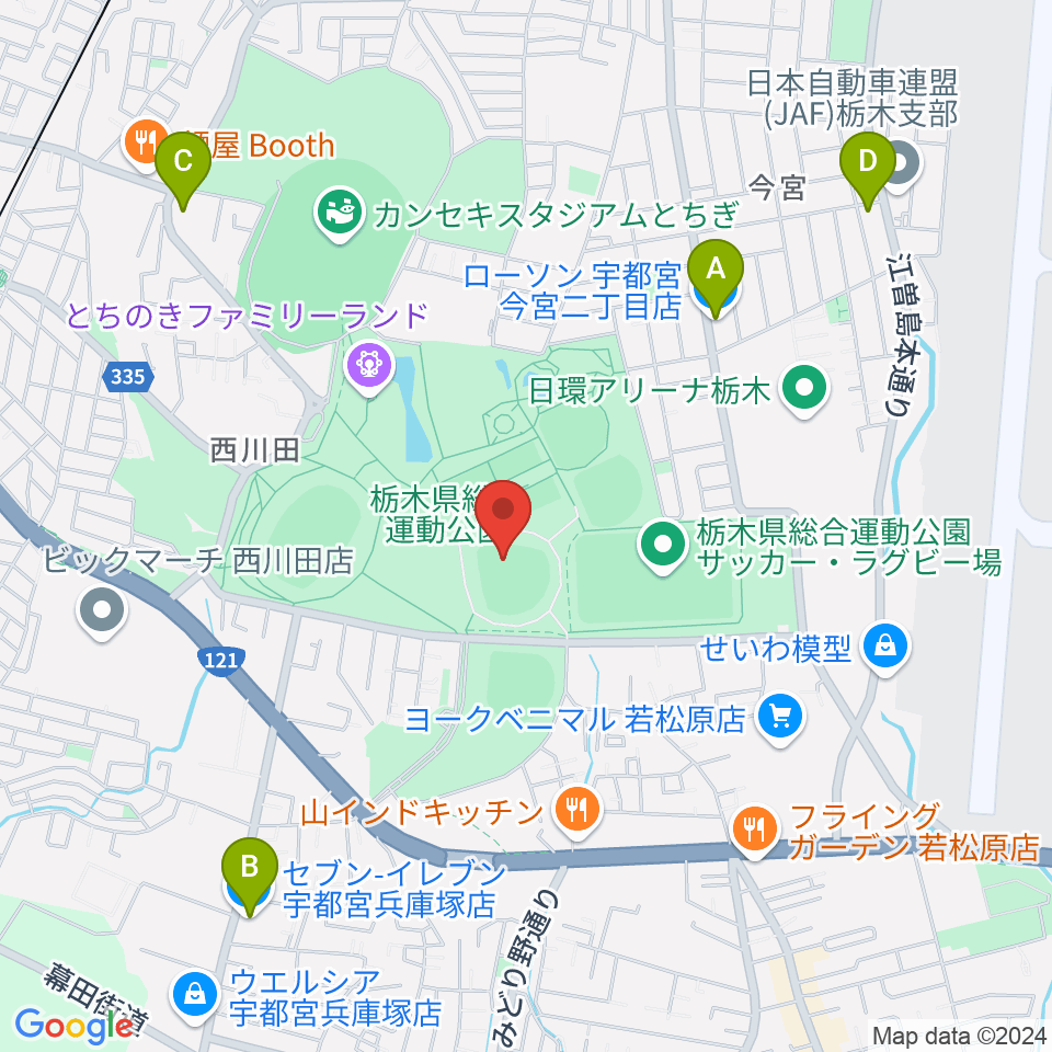 エイジェックスタジアム周辺のコンビニエンスストア一覧地図